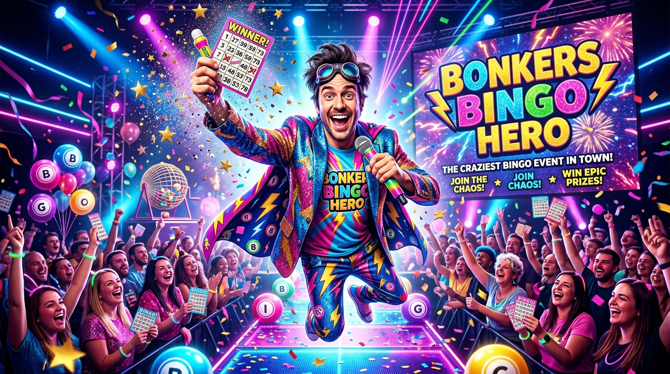 A colourful Bonkers Bingo live event